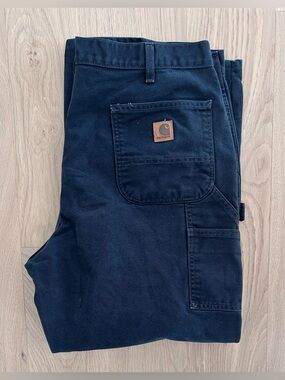 Carhartt Original Dungaree Fit Washed Duck Carpenter Pants B11 BLK - Size 40x30